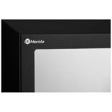 Pojemnik na ręczniki składane z bezdotykowym automatycznym dozownikiem mydła w pianie i z lustrem ze stali SuperMirror „3 w 1" MERIDA STELLA SLIM BLACK LINE COMBO, czarny