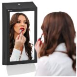 Pojemnik na ręczniki składane z lustrem ze stali SuperMirror „2w1" MERIDA STELLA SLIM BLACK LINE MEGA COMBO, czarny