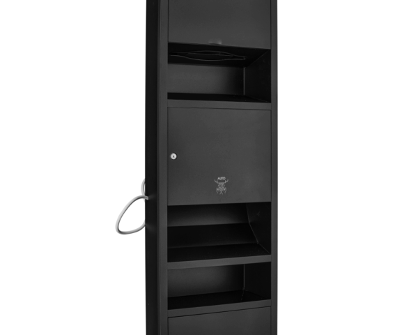 Wnękowy pojemnik na ręczniki pojedyncze z suszarką do rąk i koszem MERIDA STELLA BLACK LINE Wnękowy pojemnik na ręczniki pojedyncze z suszarką do rąk i koszem MERIDA STELLA BLACK LINE