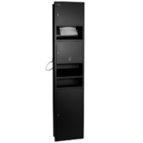 Wnękowy pojemnik na ręczniki pojedyncze z suszarką do rąk i koszem MERIDA STELLA BLACK LINE