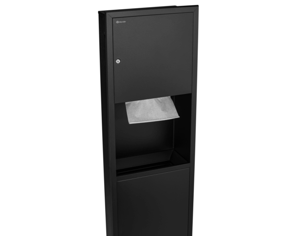 Wnękowy pojemnik na ręczniki pojedyncze z koszem MERIDA STELLA BLACK LINE Wnękowy pojemnik na ręczniki pojedyncze z koszem MERIDA STELLA BLACK LINE