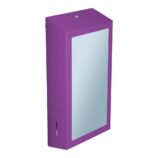 Pojemnik na ręczniki składane z lustrem ze stali SuperMirror „2w1" MERIDA STELLA SLIM VIOLET LINE MEGA COMBO, fioletowy