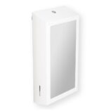 Pojemnik na ręczniki składane z lustrem ze stali SuperMirror „2w1" MERIDA STELLA SLIM WHITE LINE MEGA COMBO, biały