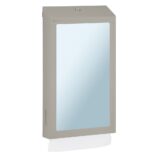 Pojemnik na ręczniki składane z lustrem ze stali SuperMirror „2w1" MERIDA STELLA SLIM STONE GREY LINE MEGA COMBO, szary kamienny