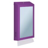 Pojemnik na ręczniki składane z lustrem ze stali SuperMirror „2w1" MERIDA STELLA SLIM VIOLET LINE MEGA COMBO, fioletowy