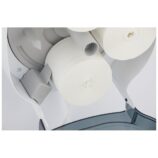 Pojemnik na cztery rolki papieru toaletowego bez gilzy MERIDA ONE, tworzywo ABS, biały