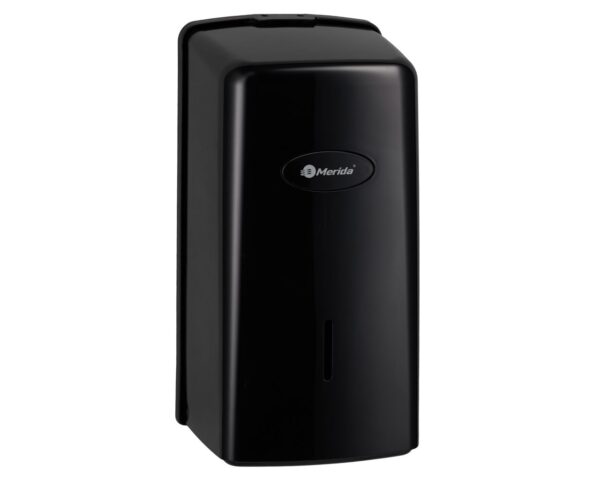 Pojemnik na papier toaletowy w listkach MERIDA ONE, pojemność do 450 szt., tworzywo ABS, czarny