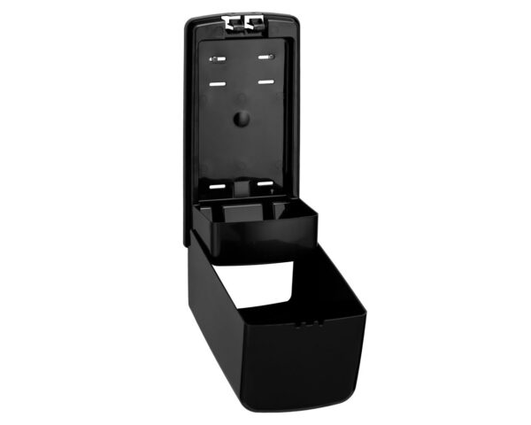 Pojemnik na papier toaletowy w listkach MERIDA ONE, pojemność do 450 szt., tworzywo ABS, czarny Pojemnik na papier toaletowy w listkach MERIDA ONE, pojemność do 450 szt., tworzywo ABS, czarny