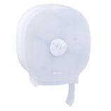 Pojemnik na cztery rolki na cztery rolki papieru toaletowego bez gilzy MERIDA HARMONY, tworzywo, biały transparentny