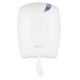 Pojemnik na papier toaletowy lub ręczniki w roli w systemie listkowym CENTER PULL, tworzywo ABS, biały