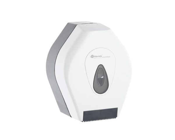 Pojemnik na papier toaletowy MERIDA TOP MINI, tworzywo ABS, biały, tył szary, okienko szare Pojemnik na papier toaletowy MERIDA TOP MINI, tworzywo ABS, biały, tył szary, okienko szare