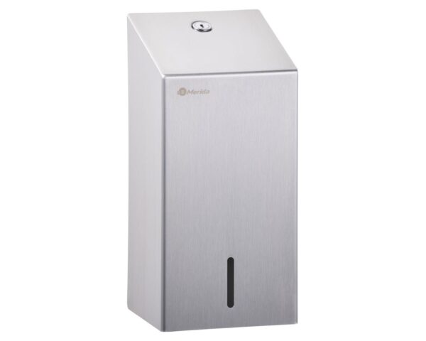 Pojemnik na papier toaletowy w listkach MERIDA STELLA, pojemność do 450 szt., stal matowa Pojemnik na papier toaletowy w listkach MERIDA STELLA, pojemność do 450 szt., stal matowa