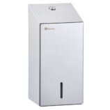 Pojemnik na papier toaletowy w listkach MERIDA STELLA, pojemność do 450 szt., stal polerowana