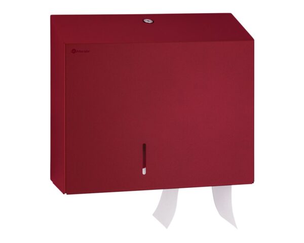 Pojemnik na papier toaletowy MERIDA STELLA DUO RED LINE z uchwytem na resztkę rolki papieru, średnica papieru do 20 cm, czerwony Pojemnik na papier toaletowy MERIDA STELLA DUO RED LINE z uchwytem na resztkę rolki papieru, średnica papieru do 20 cm, czerwony