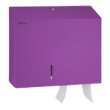 Pojemnik na papier toaletowy MERIDA STELLA DUO VIOLET LINE z uchwytem na resztkę rolki papieru, średnica papieru do 20 cm, fioletowy