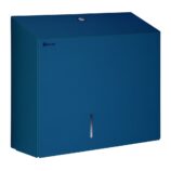 Pojemnik na papier toaletowy MERIDA STELLA DUO BLUE LINE z uchwytem na resztkę rolki papieru, średnica papieru do 20 cm, niebieski