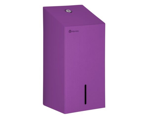 Pojemnik na papier toaletowy w listkach MERIDA STELLA VIOLET LINE, pojemność do 450 szt., fioletowy Pojemnik na papier toaletowy w listkach MERIDA STELLA VIOLET LINE, pojemność do 450 szt., fioletowy