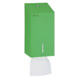 Pojemnik na papier toaletowy w listkach MERIDA STELLA GREEN LINE, pojemność do 450 szt., zielony