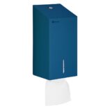 Pojemnik na papier toaletowy w listkach MERIDA STELLA BLUE LINE, pojemność do 450 szt., niebieski