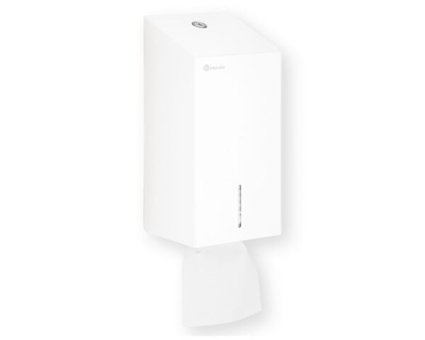 Pojemnik na papier toaletowy w listkach MERIDA STELLA WHITE LINE , pojemność do 450 szt., biały Pojemnik na papier toaletowy w listkach MERIDA STELLA WHITE LINE , pojemność do 450 szt., biały