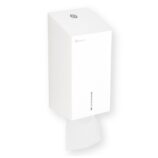 Pojemnik na papier toaletowy w listkach MERIDA STELLA WHITE LINE , pojemność do 450 szt., biały