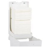 Pojemnik na papier toaletowy w listkach MERIDA TOP, pojemność do 450 szt., tworzywo ABS, biały, okienko niebieskie