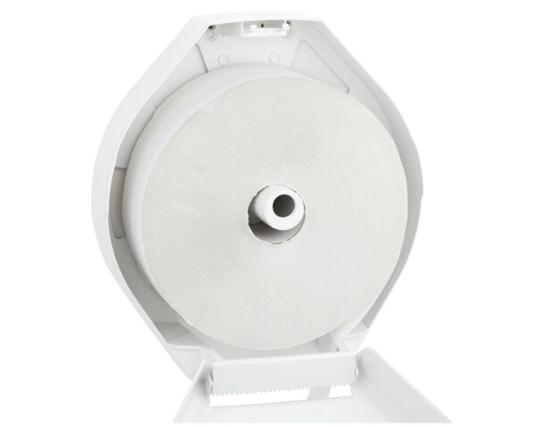 Pojemnik na papier toaletowy MERIDA TOP MEGA, tworzywo ABS, biały, okienko szare Pojemnik na papier toaletowy MERIDA TOP MEGA, tworzywo ABS, biały, okienko szare