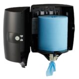 Pojemnik na ręczniki papierowe w roli w systemie listkowym MERIDA ONE CENTER PULL, tworzywo ABS, czarny