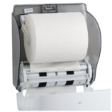 Mechaniczny podajnik ręczników papierowych w rolach MERIDA LUX CUT AUTOMATIC MAXI, tworzywo ABS, biały