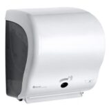 Automatyczny bezdotykowy podajnik ręczników papierowych w rolach MERIDA LUX SENSOR CUT AUTOMATIC MAXI, tworzywo ABS, biały