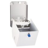 Pojemnik na ręczniki papierowe w rolach lub papier toaletowy w systemie listkowym MERIDA STELLA WHITE LINE MINI, biały