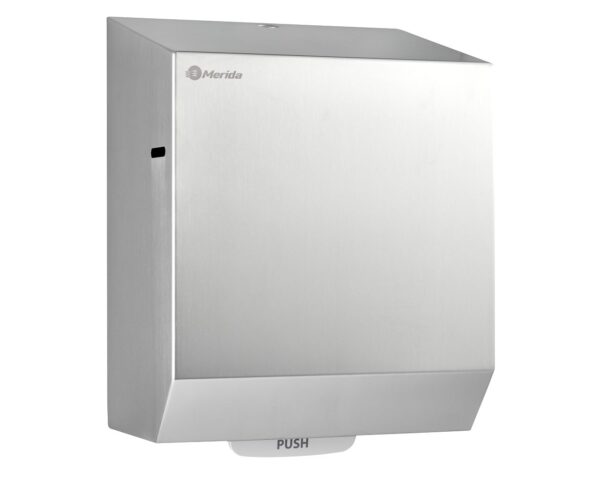 Mechaniczny podajnik ręczników papierowych w rolach MERIDA STELLA AUTOMATIC MAXI, stal polerowana Mechaniczny podajnik ręczników papierowych w rolach MERIDA STELLA AUTOMATIC MAXI, stal polerowana