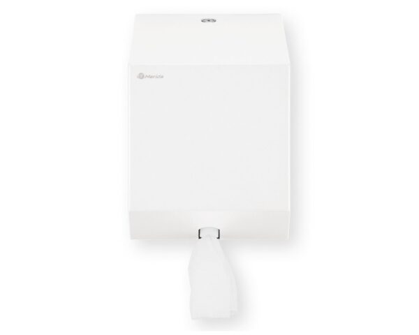 Pojemnik na ręczniki papierowe w rolach lub papier toaletowy w systemie listkowym MERIDA STELLA WHITE LINE MINI, biały Pojemnik na ręczniki papierowe w rolach lub papier toaletowy w systemie listkowym MERIDA STELLA WHITE LINE MINI, biały