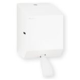 Pojemnik na ręczniki papierowe w rolach lub papier toaletowy w systemie listkowym MERIDA STELLA WHITE LINE MINI, biały