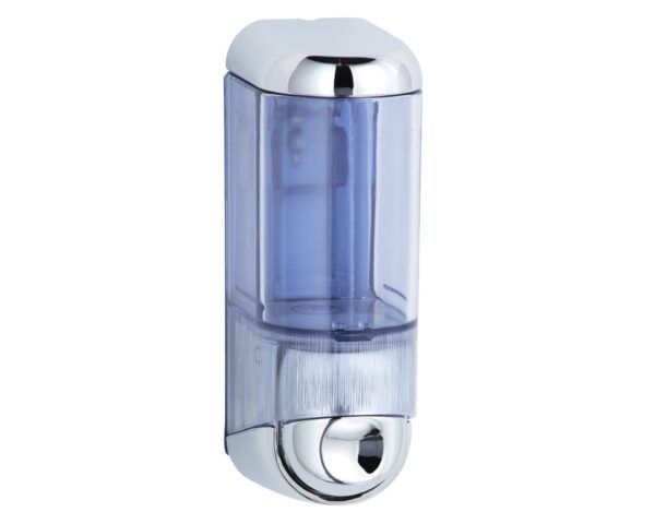 Dozownik mydła w płynie MINI, pojemność zbiornika 170 ml, tworzywo, srebrny Dozownik mydła w płynie MINI, pojemność zbiornika 170 ml, tworzywo, srebrny