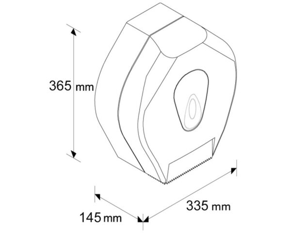 Pojemnik na papier toaletowy MERIDA TOP MEGA, tworzywo ABS, biały, okienko szare Pojemnik na papier toaletowy MERIDA TOP MEGA, tworzywo ABS, biały, okienko szare