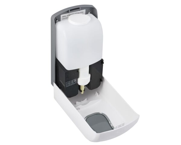 Bezdotykowy automatyczny dozownik mydła w płynie MERIDA ONE, pojemność zbiornika 1000 ml, tworzywo ABS, biały Bezdotykowy automatyczny dozownik mydła w płynie MERIDA ONE, pojemność zbiornika 1000 ml, tworzywo ABS, biały