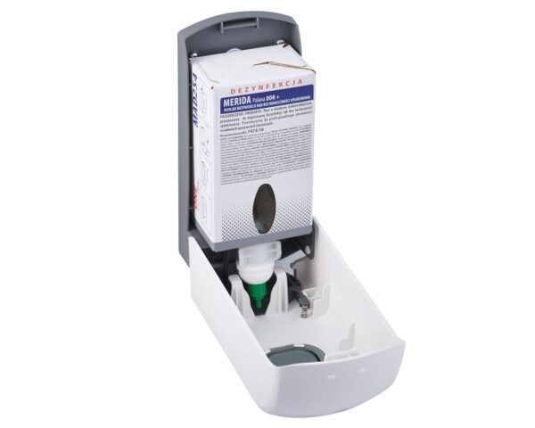 Dozownik mydła w pianie MERIDA ONE na jednorazowe wkłady 700 g, tworzywo ABS, biały Dozownik mydła w pianie MERIDA ONE na jednorazowe wkłady 700 g, tworzywo ABS, biały