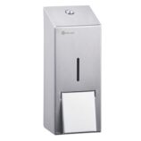 Dozownik mydła w pianie MERIDA STELLA Anti-FingerPrint MAXI na jednorazowe wkłady 700 g, z pompką spieniającą, stal matowa z powłoką AFP