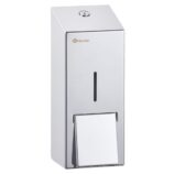 Dozownik mydła w płynie MERIDA STELLA MAXI, pojemność zbiornika 800 ml, stal polerowana