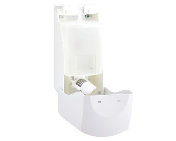 Dozownik mydła w płynie MERIDA TOP MINI, pojemność zbiornika 400 ml, tworzywo ABS, biały, okienko szare Dozownik mydła w płynie MERIDA TOP MINI, pojemność zbiornika 400 ml, tworzywo ABS, biały, okienko szare