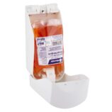 Dozownik mydła w płynie lub kremu do rąk MERIDA TOP MAXI na jednorazowe wkłady 880 ml, tworzywo ABS, biały, okienko szare