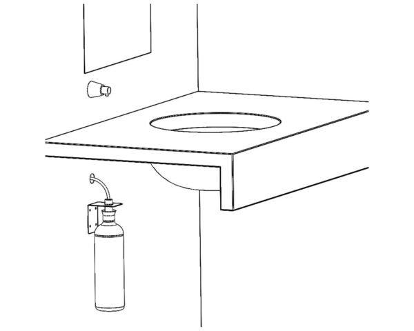 Dozownik mydła w płynie ścienny, STOŻEK, biały Dozownik mydła w płynie ścienny, STOŻEK, biały