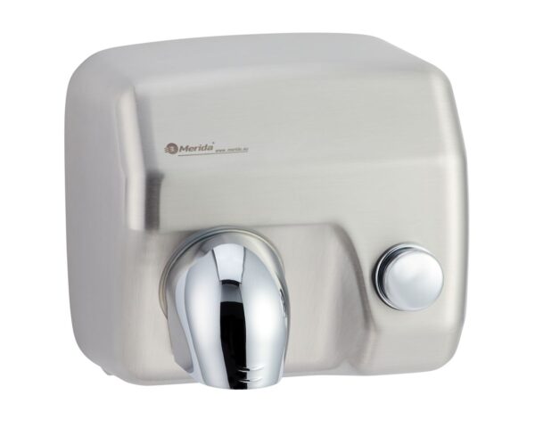 Suszarka do rąk MERIDA SANIFLOW PLUS z przyciskiem , stal matowa Suszarka do rąk MERIDA SANIFLOW PLUS z przyciskiem , stal matowa