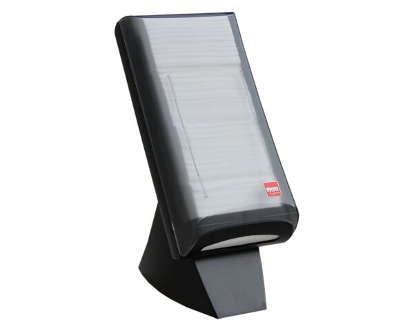 Pojemnik na serwetki gastronomiczne, czarny, tworzywo sztuczne, duży, nablatowy ze stojakiem