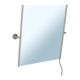 Lustro uchylne w oprawie szarej kamiennej matowej z uchwytem ułatwiającym regulację kąta nachylenia MERIDA STELLA STONE GREY LINE, 50 x 60 cm