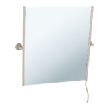 Lustro uchylne w oprawie szarej jedwabistej matowej z uchwytem ułatwiającym regulację kąta nachylenia MERIDA STELLA SILK GREY LINE, 50 x 60 cm