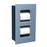 Wnękowy pojemnik na dwie małe rolki papieru toaletowego, MERIDA DRAGON, stal matowa