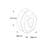 Pojemnik na papier toaletowy MERIDA TOP MINI, tworzywo ABS, biały, tył szary, okienko szare