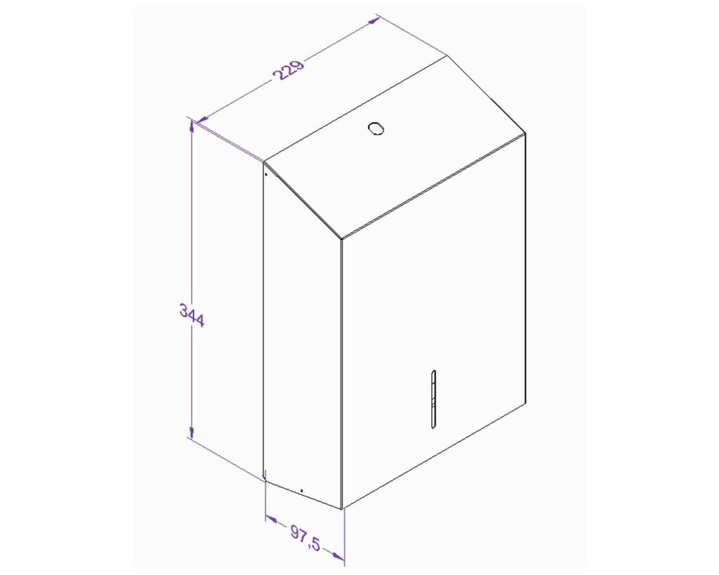 Pojemnik na ręczniki składane MERIDA STELLA SLIM MAXI, stal polerowana